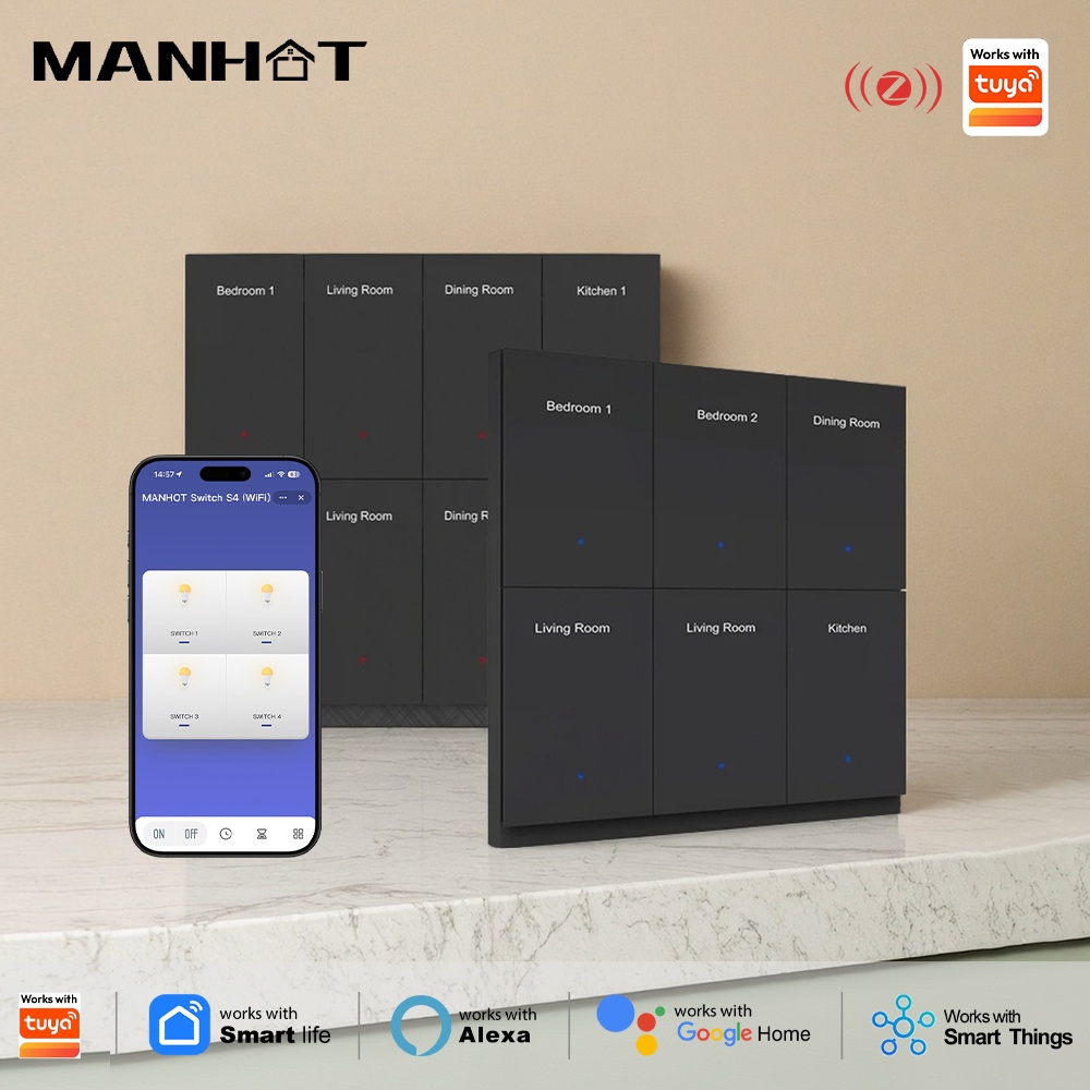 Manhot DIY Name Switch Zigbee  - огляд і ціна Smart Home Display