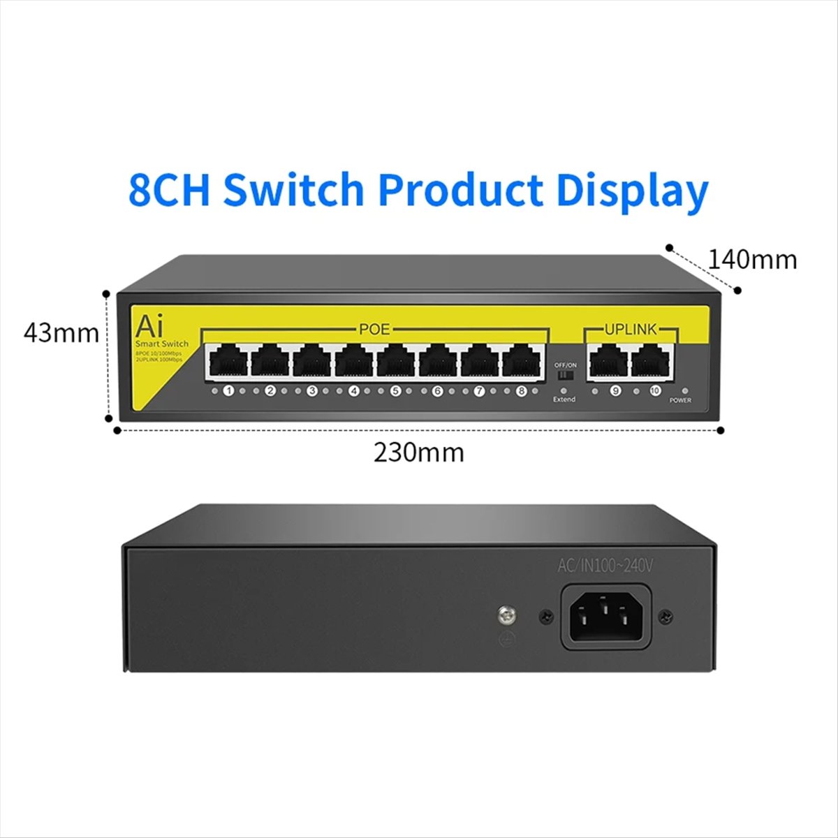 48V 8Ports POE Switch Ethernet - огляд і ціна Security Ip Camera
