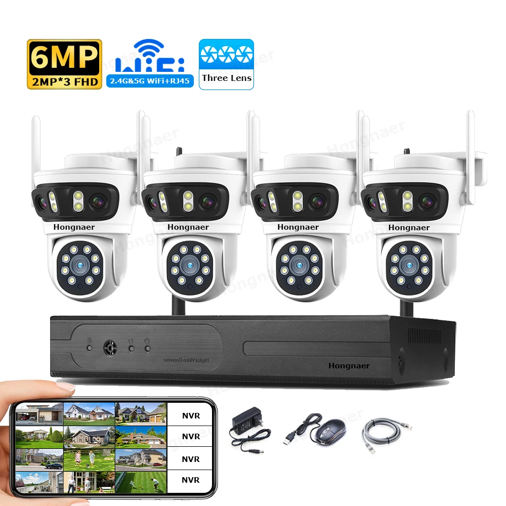 2026 Hongnaer 6MP 4CH 3 Lens 2 - огляд і ціна Security Ip Camera