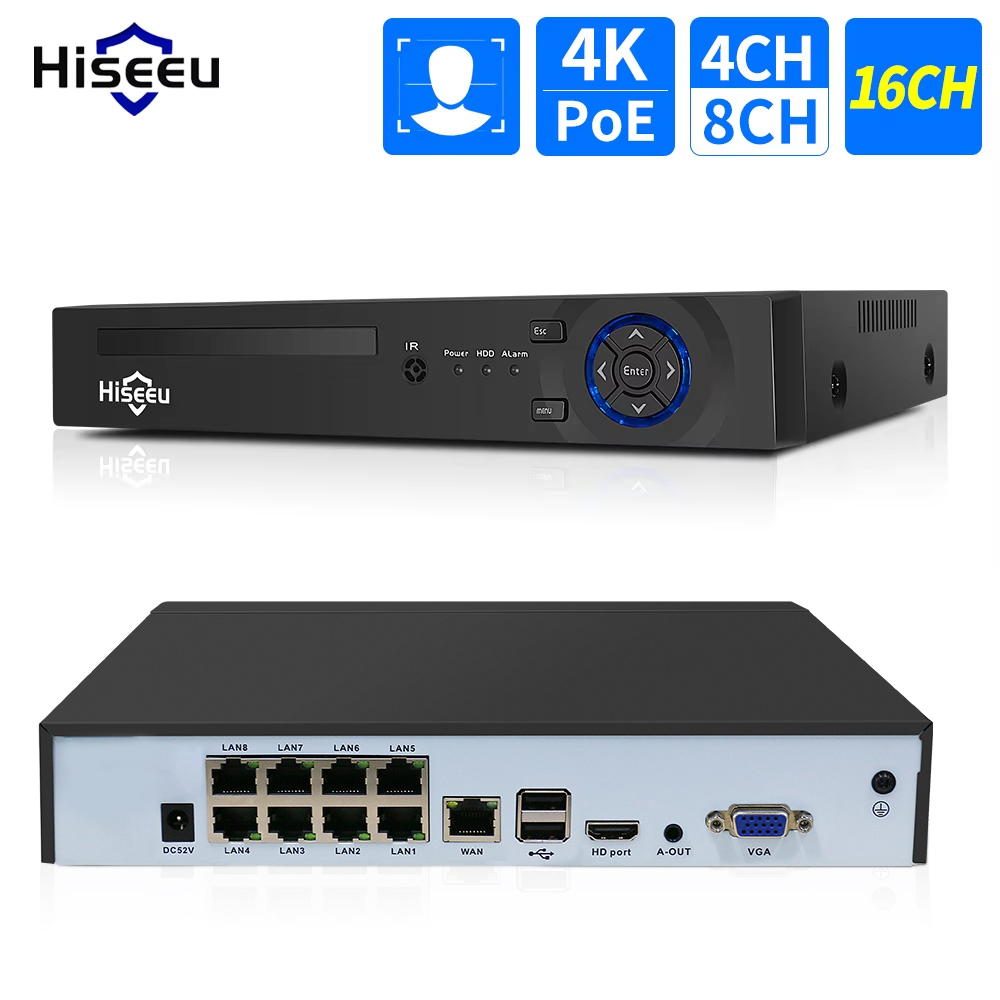 Hiseeu 4CH 10CH 16CH 4K 8MP 5M - огляд і ціна Security Ip Camera